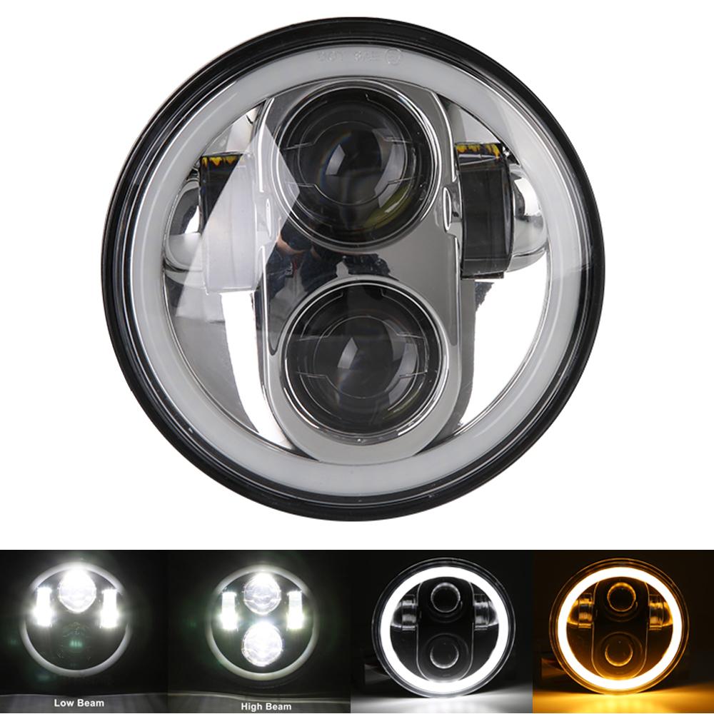 Newest 5.75 Inch Motorcycle LED Headlight for Dyna Softail Sportster 883 XL883 FXCW 5 3/4" Led DRL Projector Motorbike Headlamp