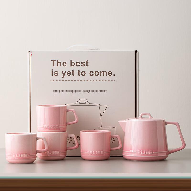 Changbaosen Gradient Ceramic Tea Set (1 Pot, 4 Cups)