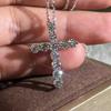 Unisex Cross Necklace with Full Diamond Pendant - Elegant and Versatile Clavicle Chain
