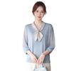 Middle-aged Women's 2026 Spring Stylish Gauze Sleeve Blouse - Fashionable Spring/Autumn Top