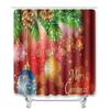 Christmas Printed Shower Curtain Floor Mat Four-Piece Bathroom Toilet Non-Slip Absorbent Carpet Toilet Non-Slip Door Mat