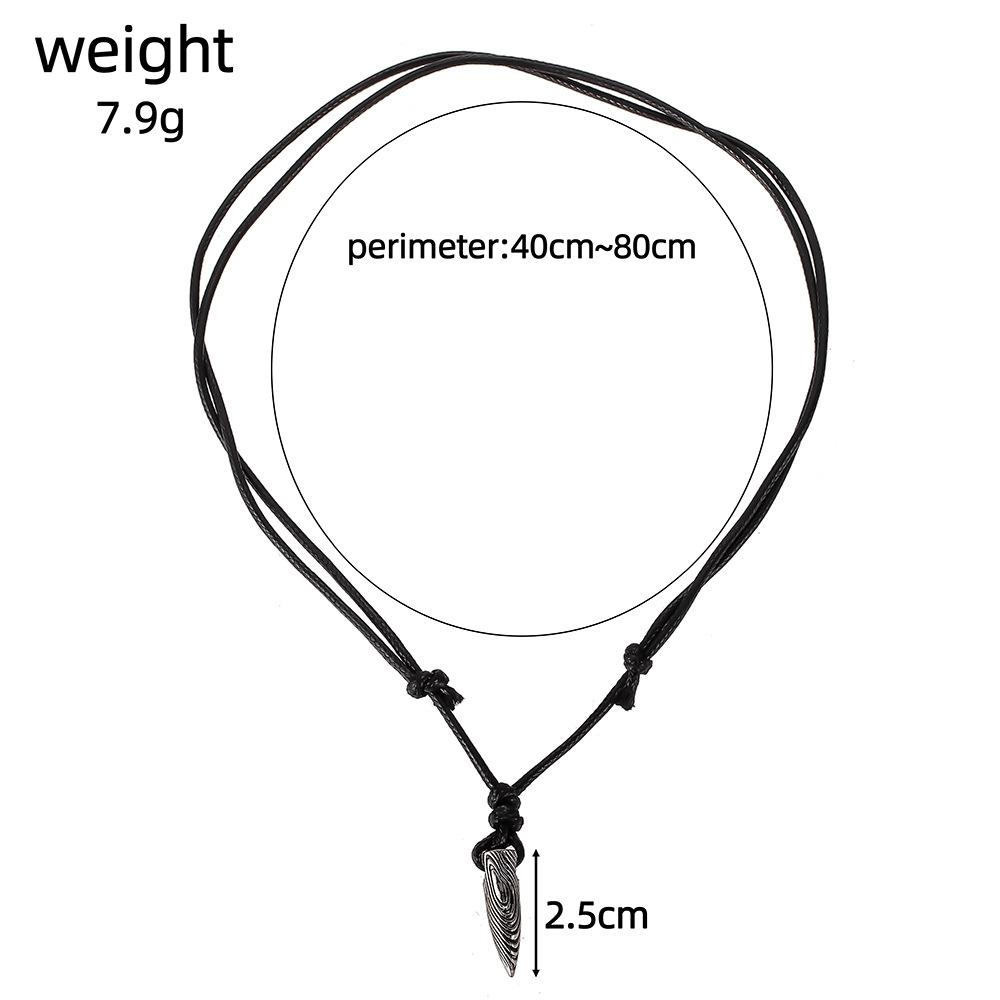 Halsband Kyla Svart Snöre Massivt Hänge Retro Enkelt Hänge