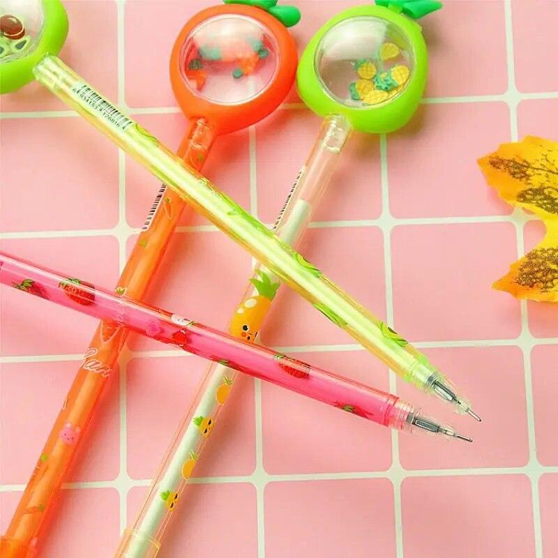 1 Piece Stationery Kawaii Gel Pen School And Office Supplies Creative Fruit Glitter Recreation Cute Gel Pen