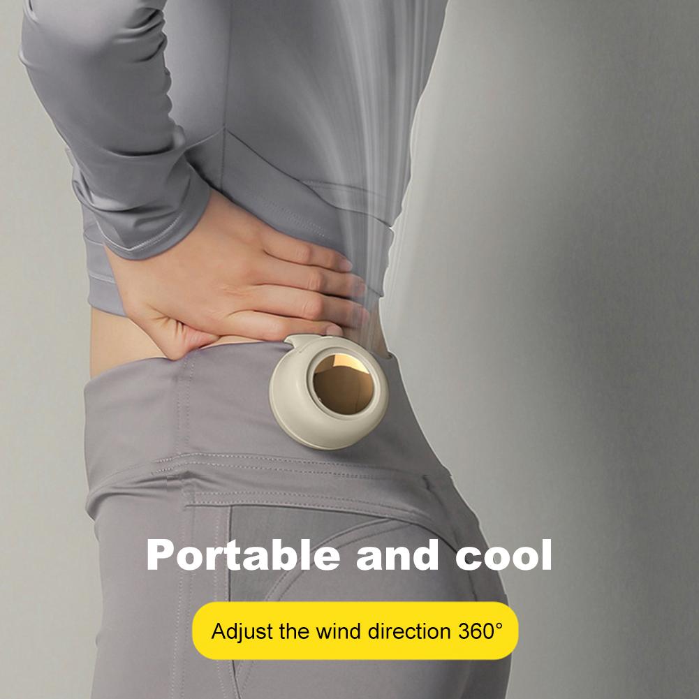 USB Hanging Neck Fan Portable Mute Mini Clip Hanging Waist 360°Adjustable Electric Fan 900mah Leafless Fan 3 Speeds for Outdoor