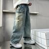 Jeans Cargo a Gamba Dritta Rilassati per Ragazzi Adolescenti Pantaloni in Denim Larghi con Tasche Pantaloni Casual per Bambini