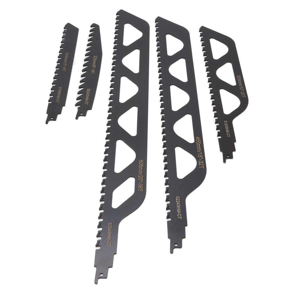 5 Stück Säbelsägeblätter Set Metall Grobzahn Feinzahn Hartmetallbestückt Schneiden für Holzbearbeitung Baumschnitt 9