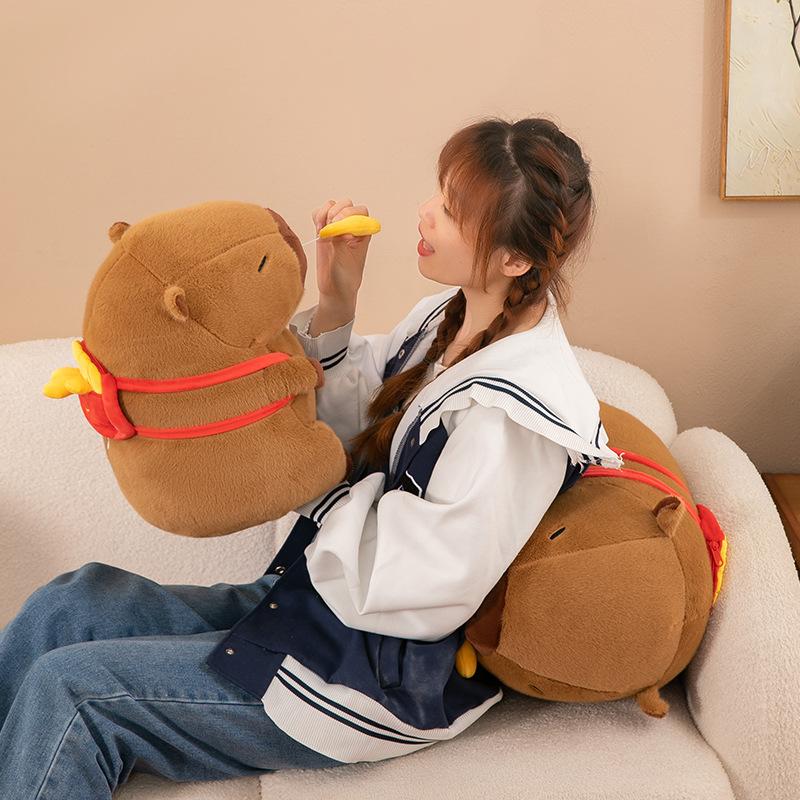 New French Fries Kapibala Doll Capybara Plush Toy Guinea Pig Doll Pillow Birthday Gift