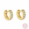 Simple Smooth Inlaid Zircon Geometry Earrings For Women Authentic 925 Sterling Silver Simple Wedding Engagement Fine Jewelry Gif