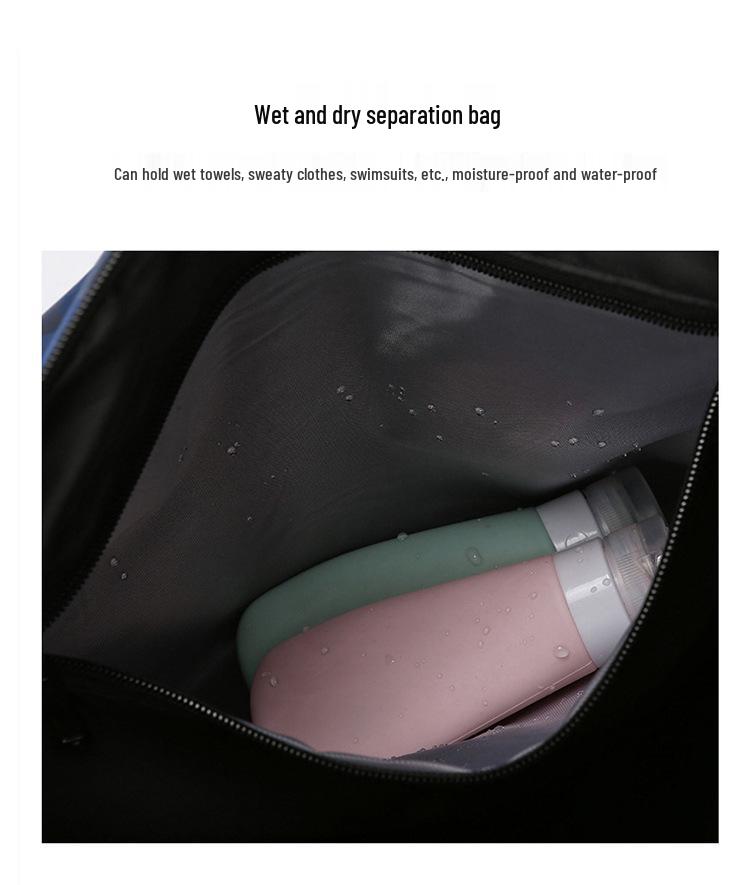 Large Capacity Travel Bag with Shoe Compartment, Wet/Dry Separation, for Sports, Swimming, and Fitness