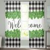 Black And White Checkered Background Tulle Curtains For Living Room Kitchen Sheer Voile Curtain Bedroom Window Panels