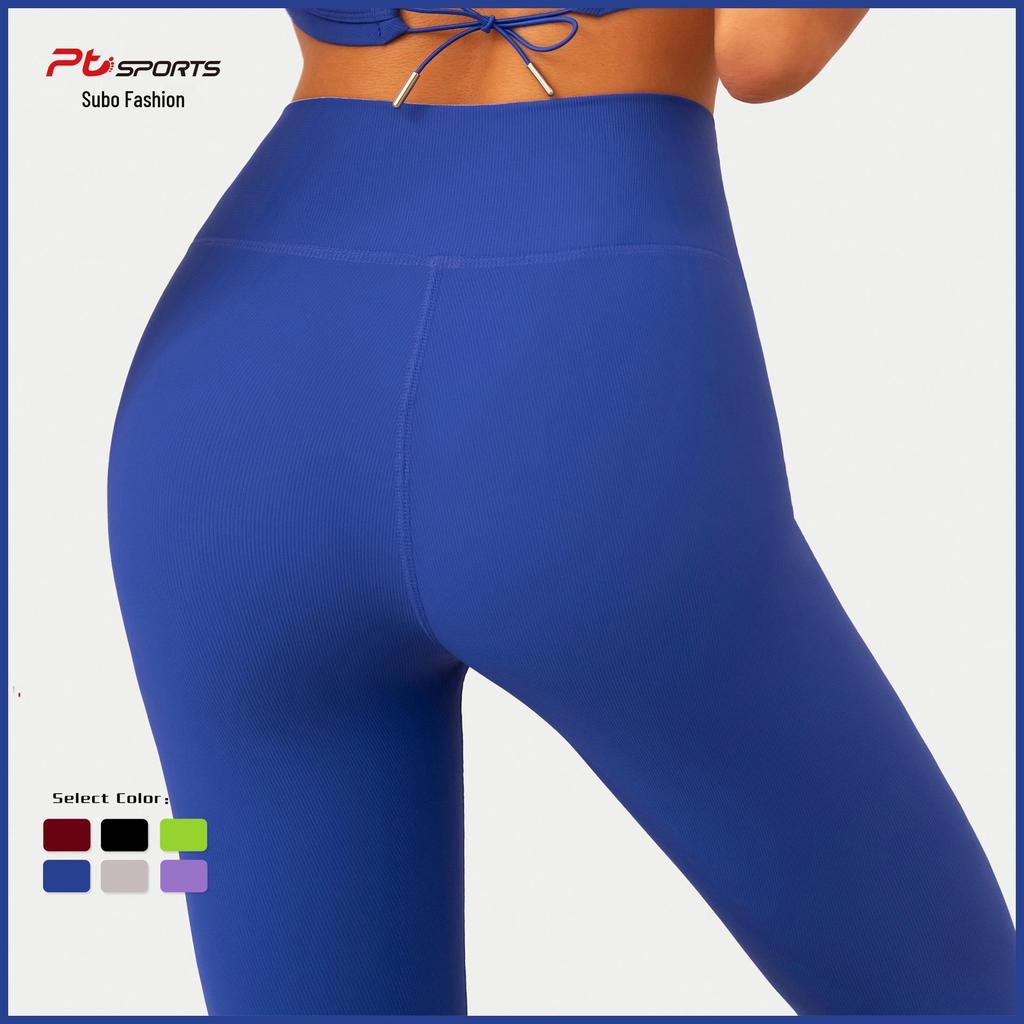 European & American High-Waist Yoga Pants: Tummy Control & Hip Lift Ribbed Fitness Leggings
