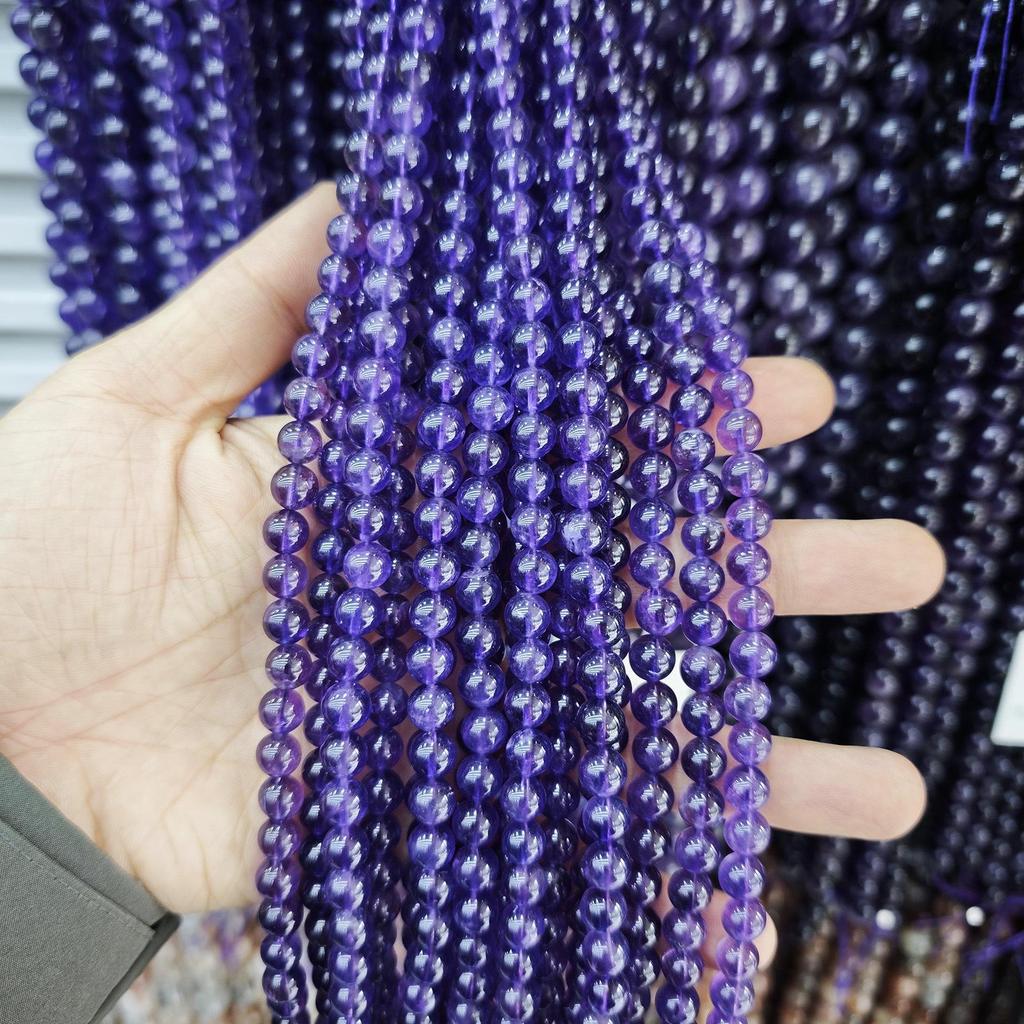 Purple Series Amethyst & Super Seven Crystal Beads: Round, Natural Stone, DIY Jewelry Accessories