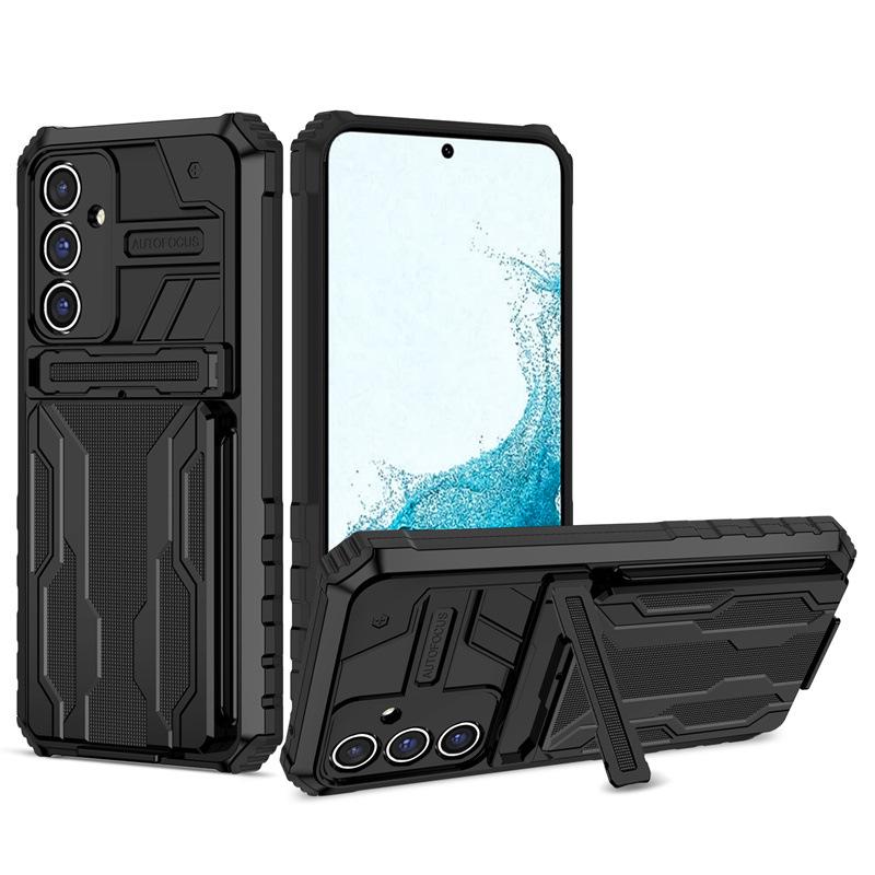 Samsung S26 Ultra Magnetic Bracket Card Slot Protective Case - A17 Diamond Drop-proof Cover