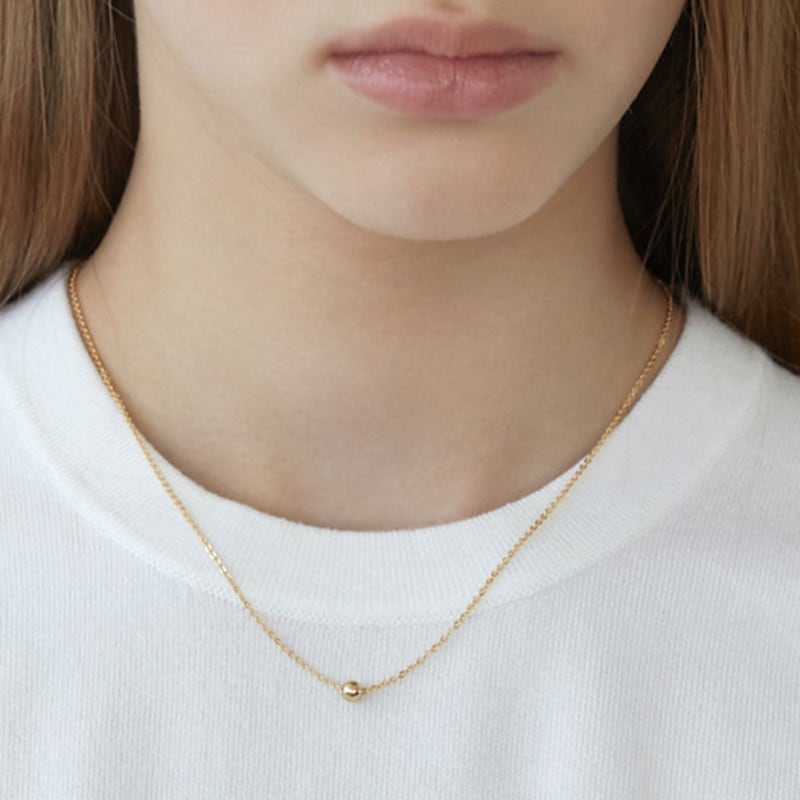 Halden 4mm Simple Ball Necklace (N037_gold)
