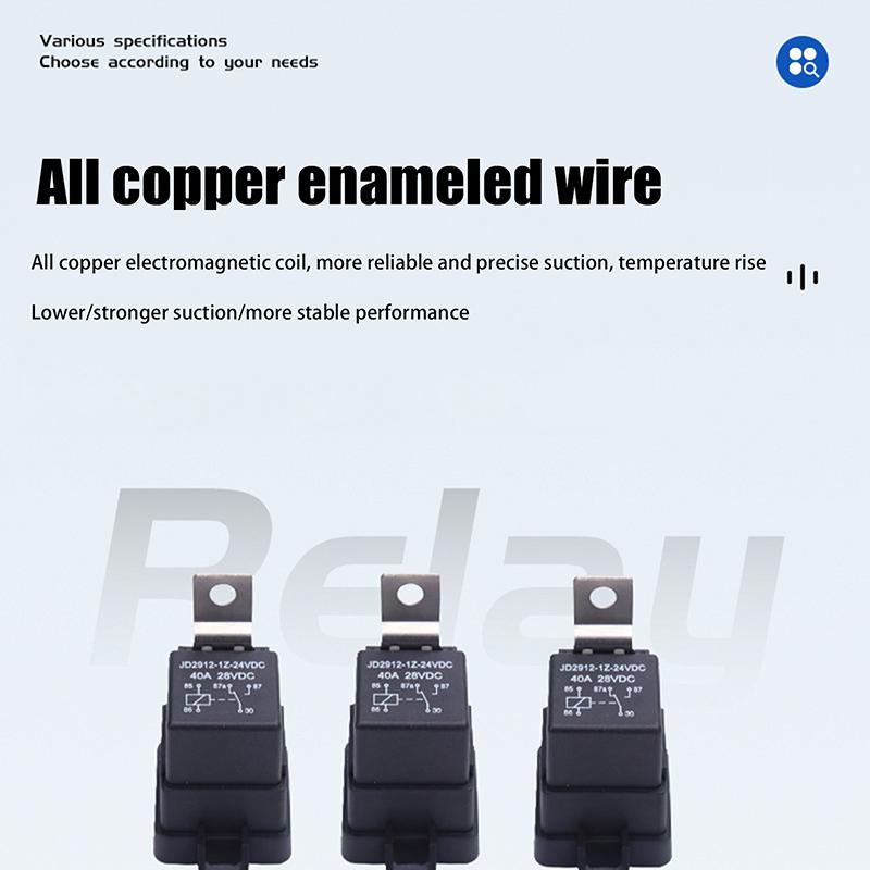 1 Set Car Relay With Socket Dc 12/24V 40A 4/5Pin Amp Waterproof Relay Harness Tinned Copper Wires 5-Pin Spdt For Boat Auto Fan