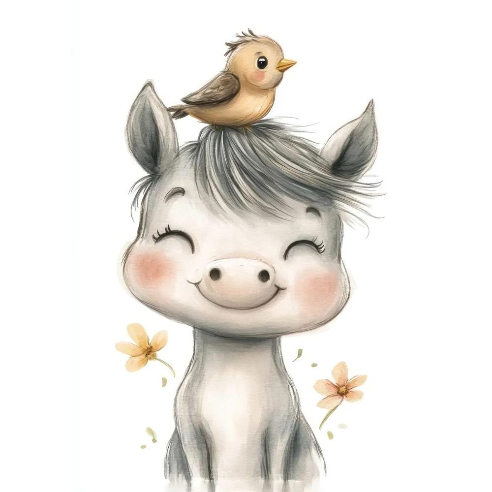 Boho Style Cartoon Animal Illustrations Posters Prints Canvas Painting Wall Art Picture Living Room Home Baby Room Nursery Decor