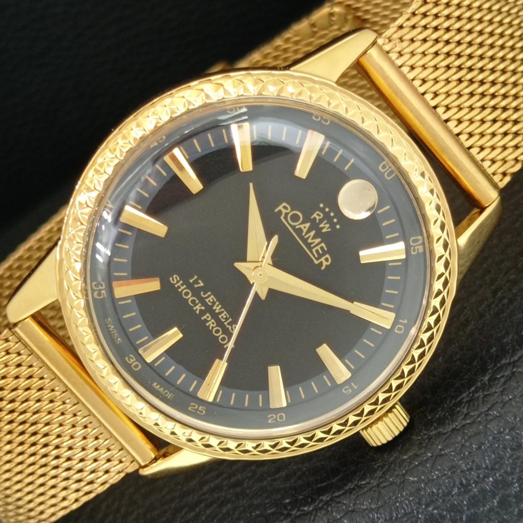 

HAND-WINDING SWISS MENS REFURBISHED VINTAGE BLACK COLOR DIAL WATCH a707344-1