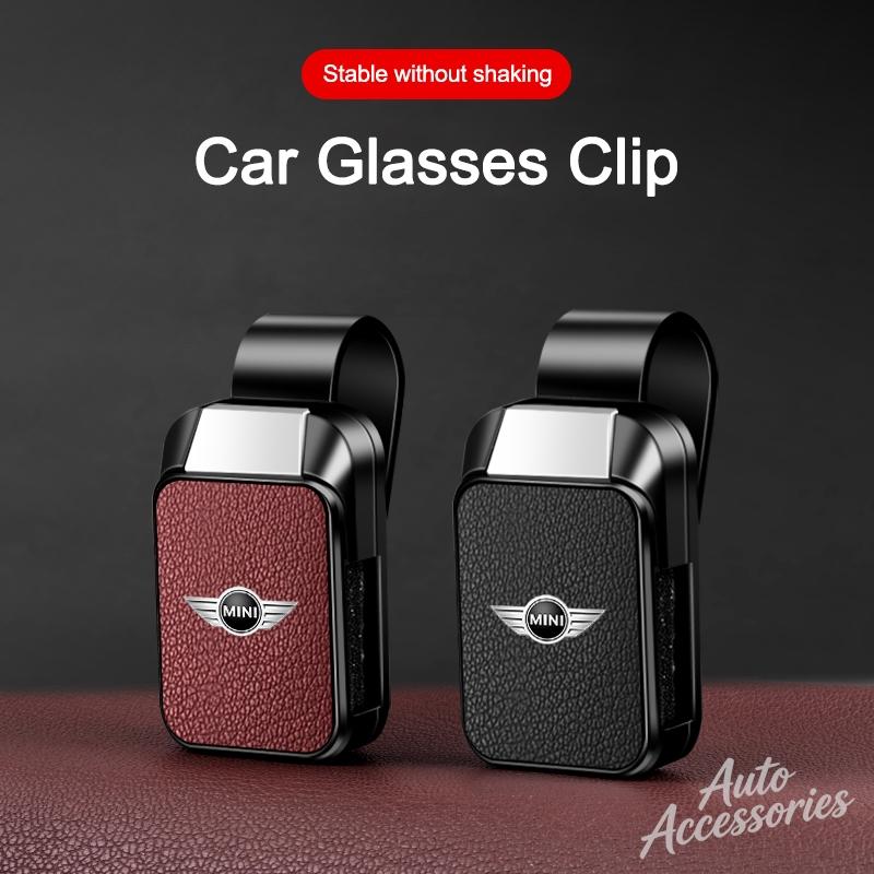 UWGK8 Car Visor Sunglasses Clip Goat Leather Magnetic Eyeglasses Holder Accessories For BMW Mini Cooper Clubman Countryman R55 R56 R57