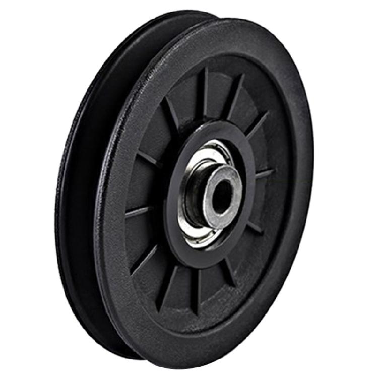 Round Fitness Pulley Wheel Bearing Replacements Black Nylon Bearing Pulley Wheel