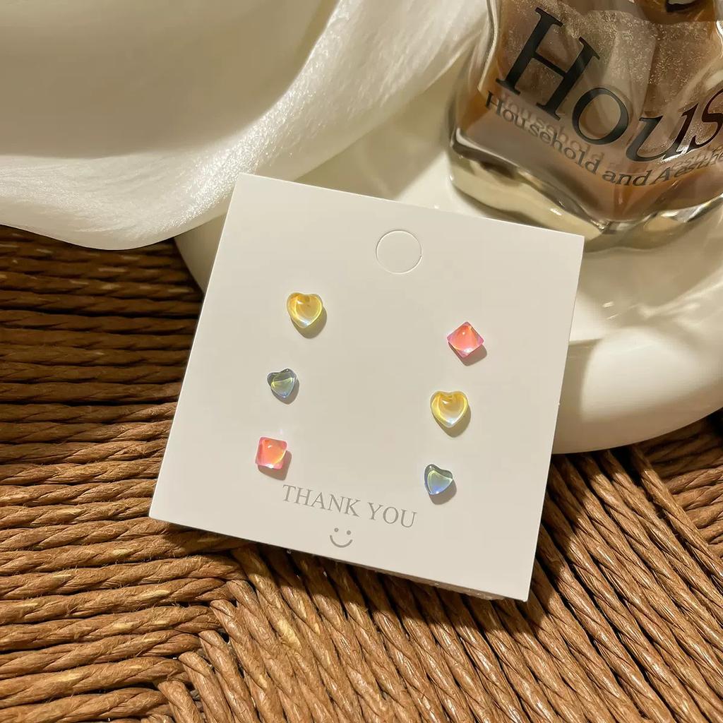 Super Flash Colorful Laser Love Stud Earrings Cute Daily Simple Earbone Studs Versatile Earrings Peach Heart Earrings Women