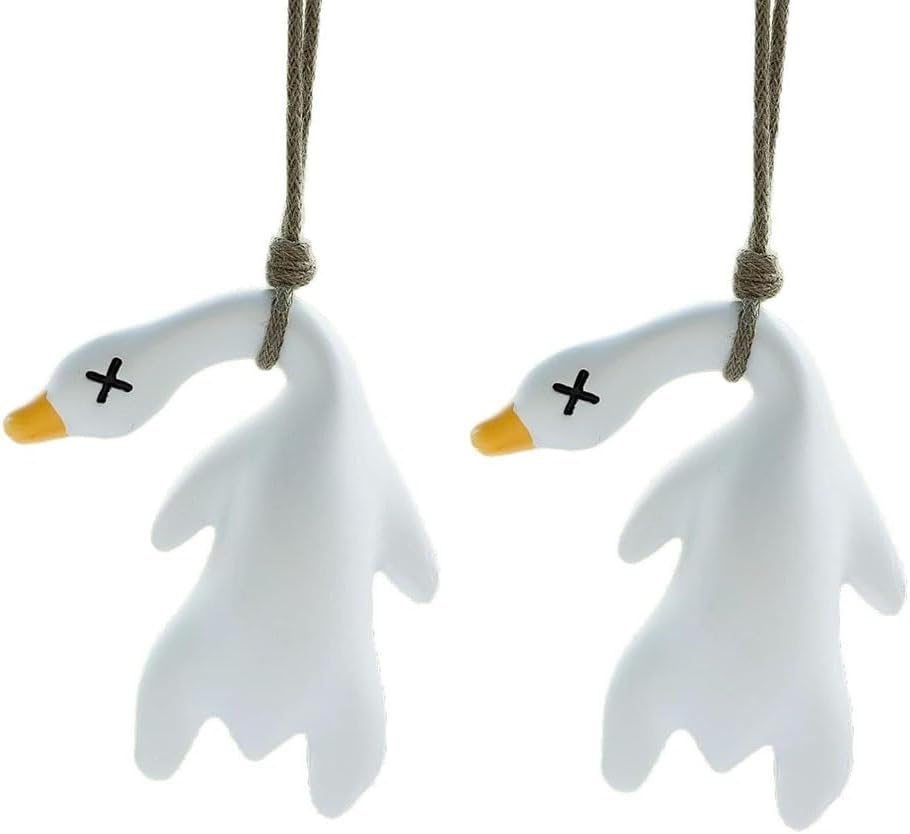 

UV Duck Car Accessories Color-Changing Roast Duck Car PendantCute Temperature Reminder Pendant, Fun Hanging Ornament for Cars Bicycles Bags Cellphones 2PCS