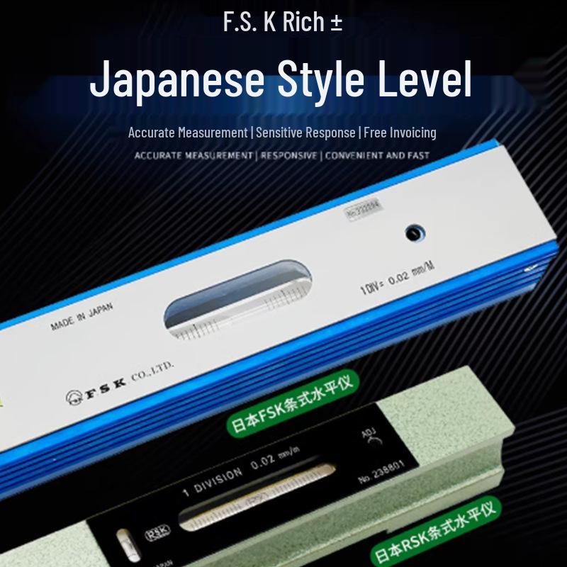 Fuji FSK Bubble Level: 100, 150, 200mm x 0.02mm Precision 200mm