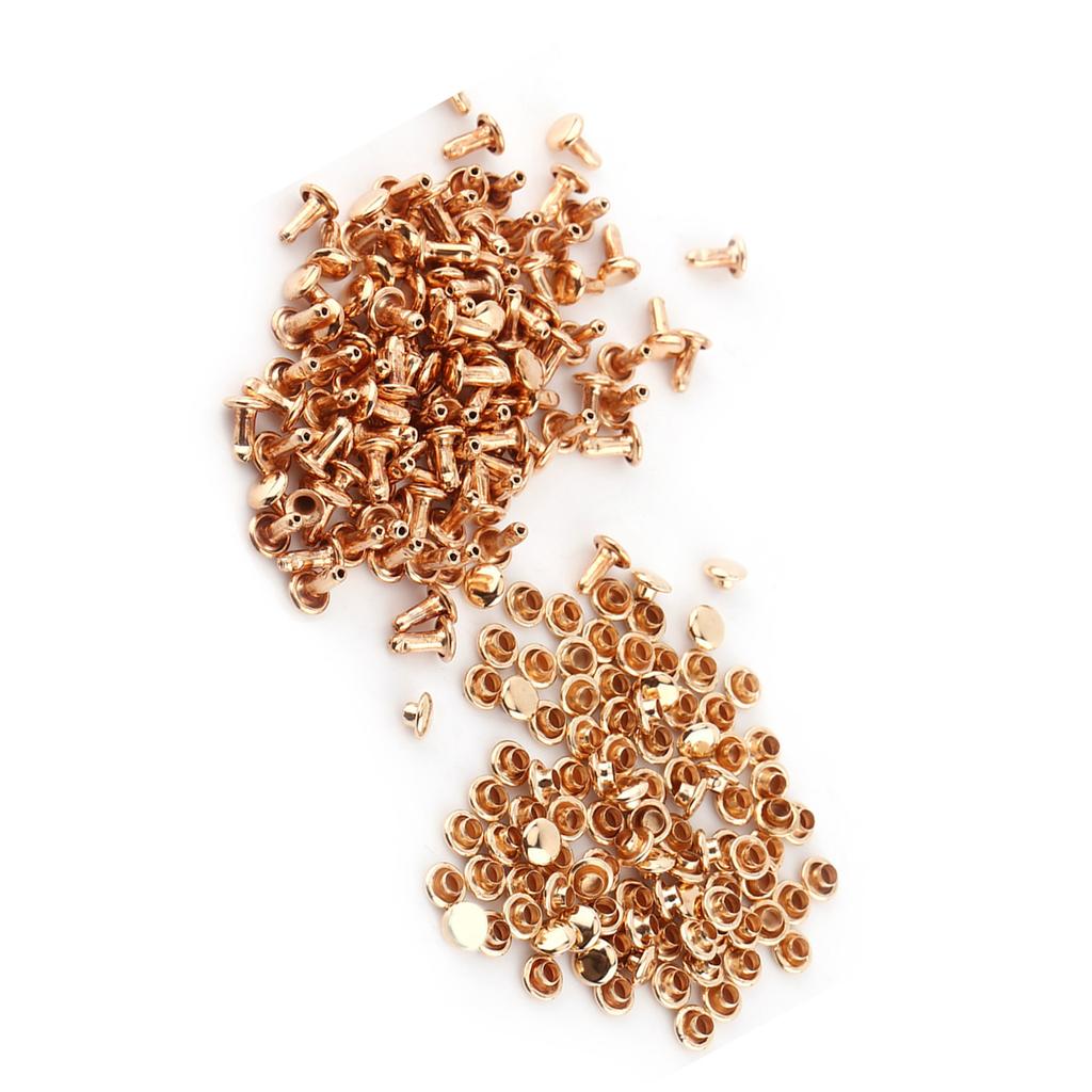 100pcs Double Cap Rivet Tubular Metal Leather Craft Repairs Studs Decoration