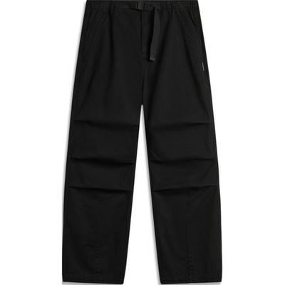 Li Ning CF Suo Μονόχρωμο Ίσιο Φαρδύ Μόδα Casual Παντελόνι Ανδρικά κάτω ρούχα Μαύρο AKXU523-4