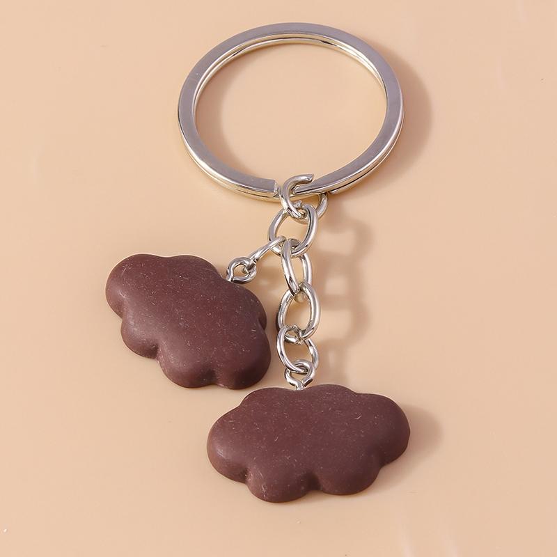 Cute Resin Canday Colors Cloud Keychain for Women Girls Rainbow Keyring Pendants Handbag Decor DIY Jewelry Accessories