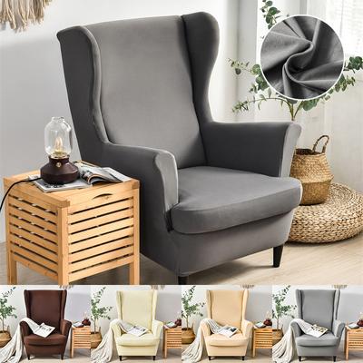 Einfarbig Stretch Ohrensesselbezug Spandex Elastische Stuhlhussen Für Wohnzimmer Home Cover Sessel Ohrensessel Sofa Rücksitzbezug