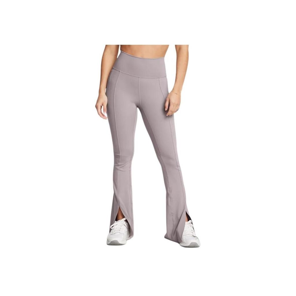 Under Armour Meridian UA Kick Flare Pants Solid Quick-Dry Elastic Mid-Waist Flared Casual Pants Women pants Lithe-Gray 1386623-015