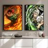 Japanese Anime Demon Slayer Self-adhesive Art Poster Retro Kraft Paper Sticker DIY Room Bar Cafe Stickers Wall Painting