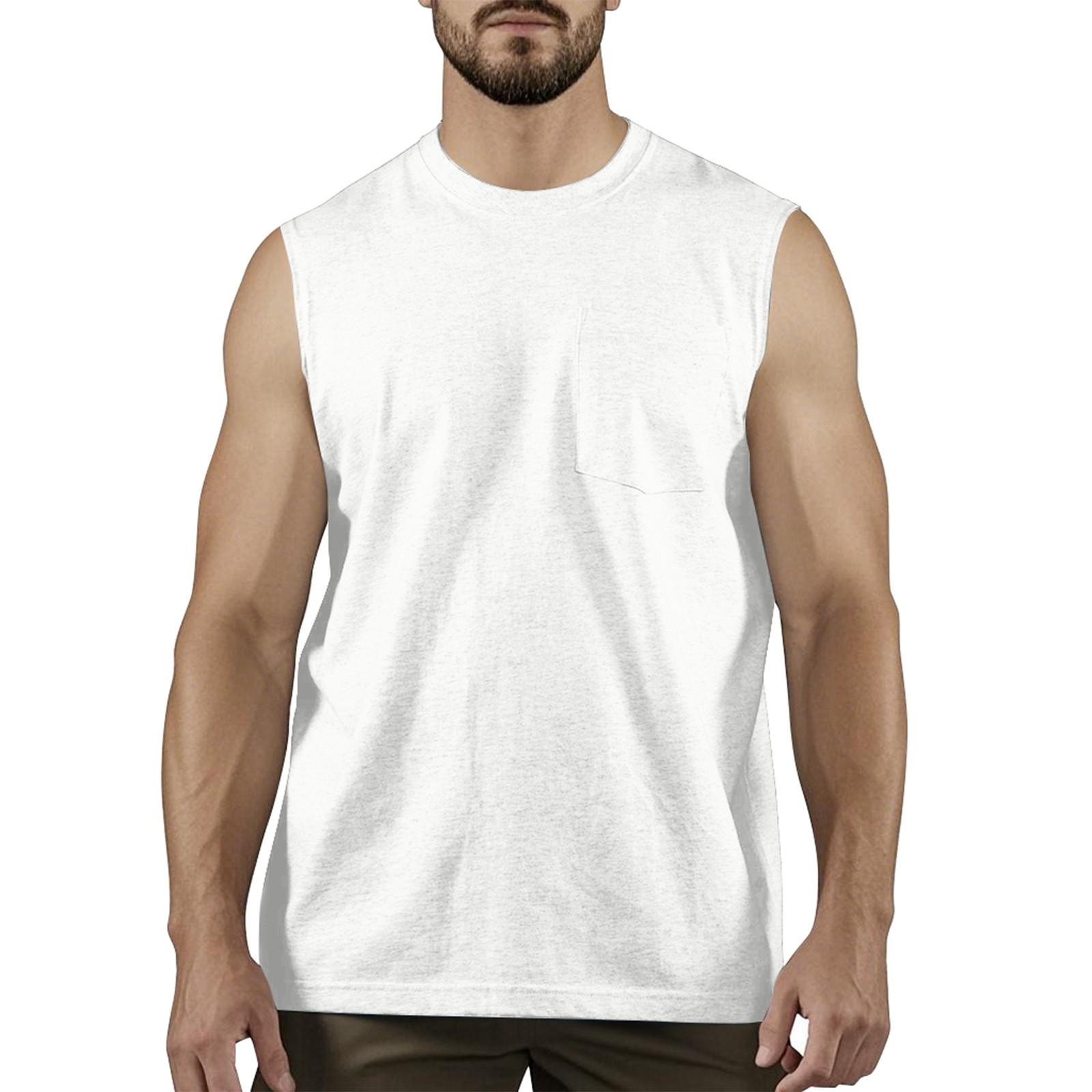 

Мужской летний модный повседневный жилет без рукавов, топы, мужской летний жилет без рукавов с принтом XL белый