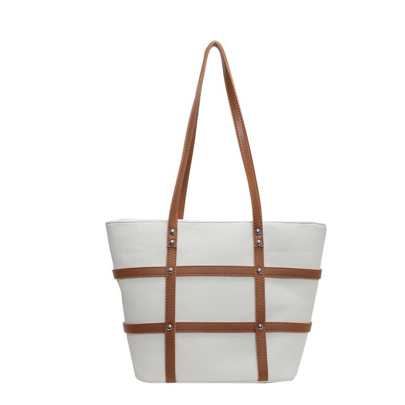 

Casual Solid Thread Zipper Tote Bags Women New Fashion Large Capacity Shoulder Bags High Quality Elegant Handbags for Women