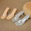 Sommer Frauen Hausschuhe Outdoor Klar PVC Transparent Gelee Sandalen Mode Offene spitze Dünne High Heels Party Damen Schuhe Casual