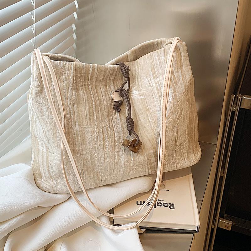 New Chinese Style Chinese Style Commuting Bucket Bag for Women's New One Shoulder Armpit Bag Large Capacity Hand Tote Bag