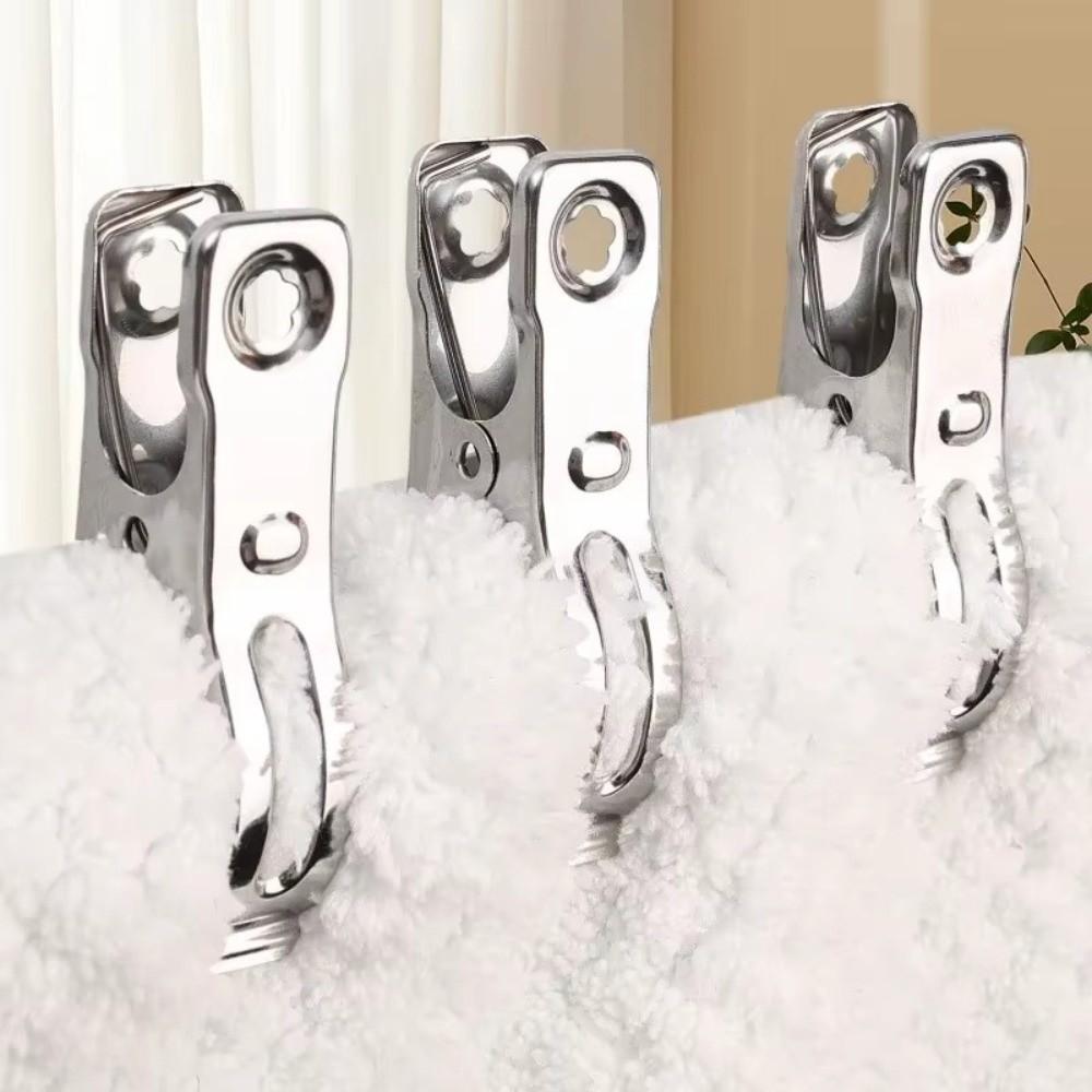 50PCS Stainless Steel Drying Clothes Pegs Non-slip Quilt Clips Durable Plant Cover Clips  Outdoor