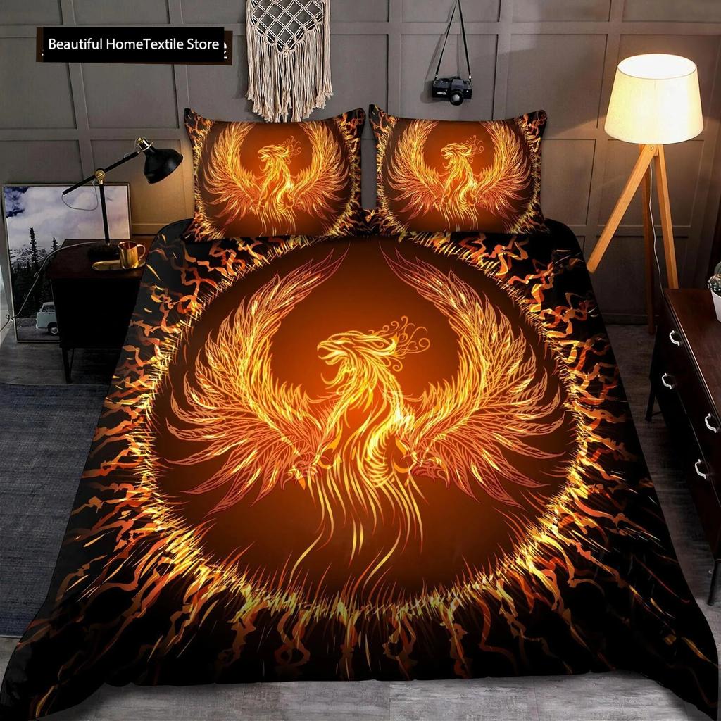 Dragon And Phoenix Comfortable Duvet Quilt Cover Pillowcase Bedding Set Children Bedroom Decoration Home Textile
