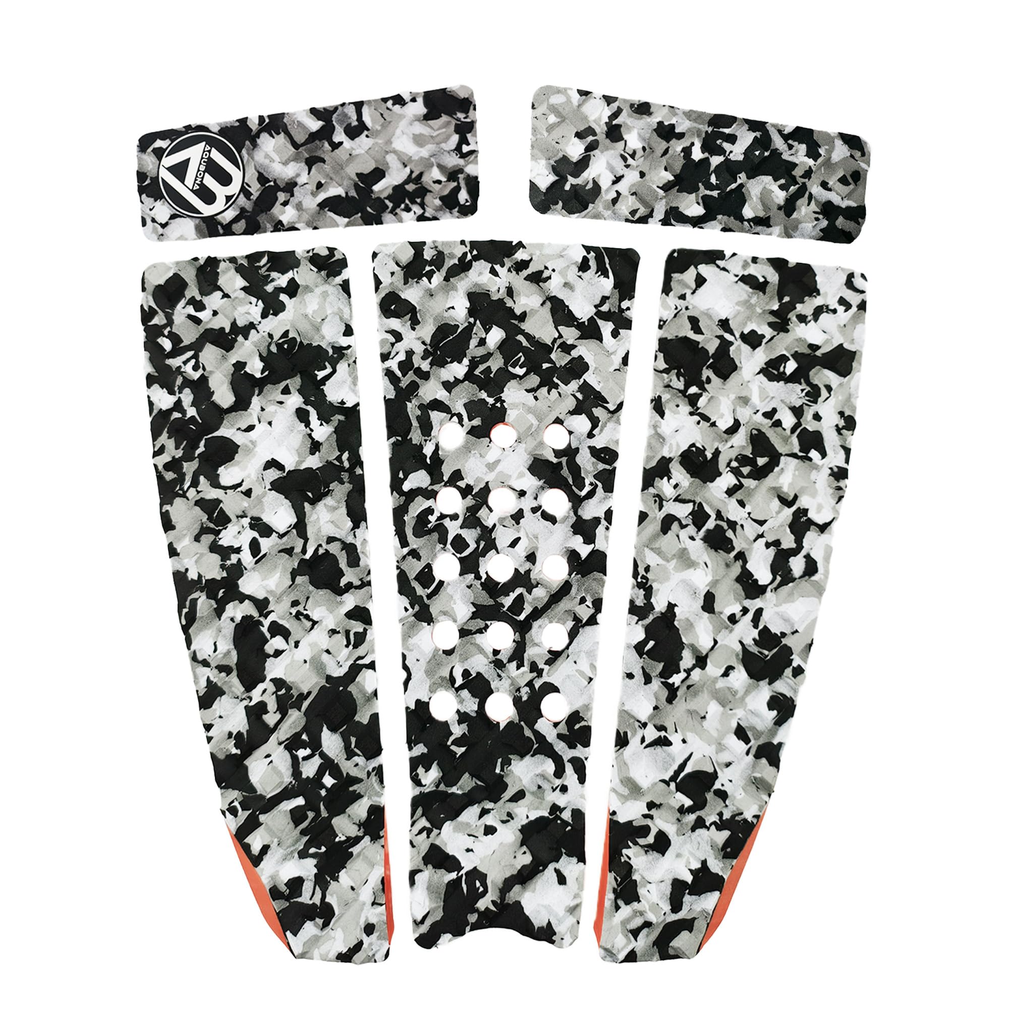 

5-Piece Surfing Deck Patch Traction Pads for Surfing Surfboards in Black, White, Sky Blue (Camouflage Gray)