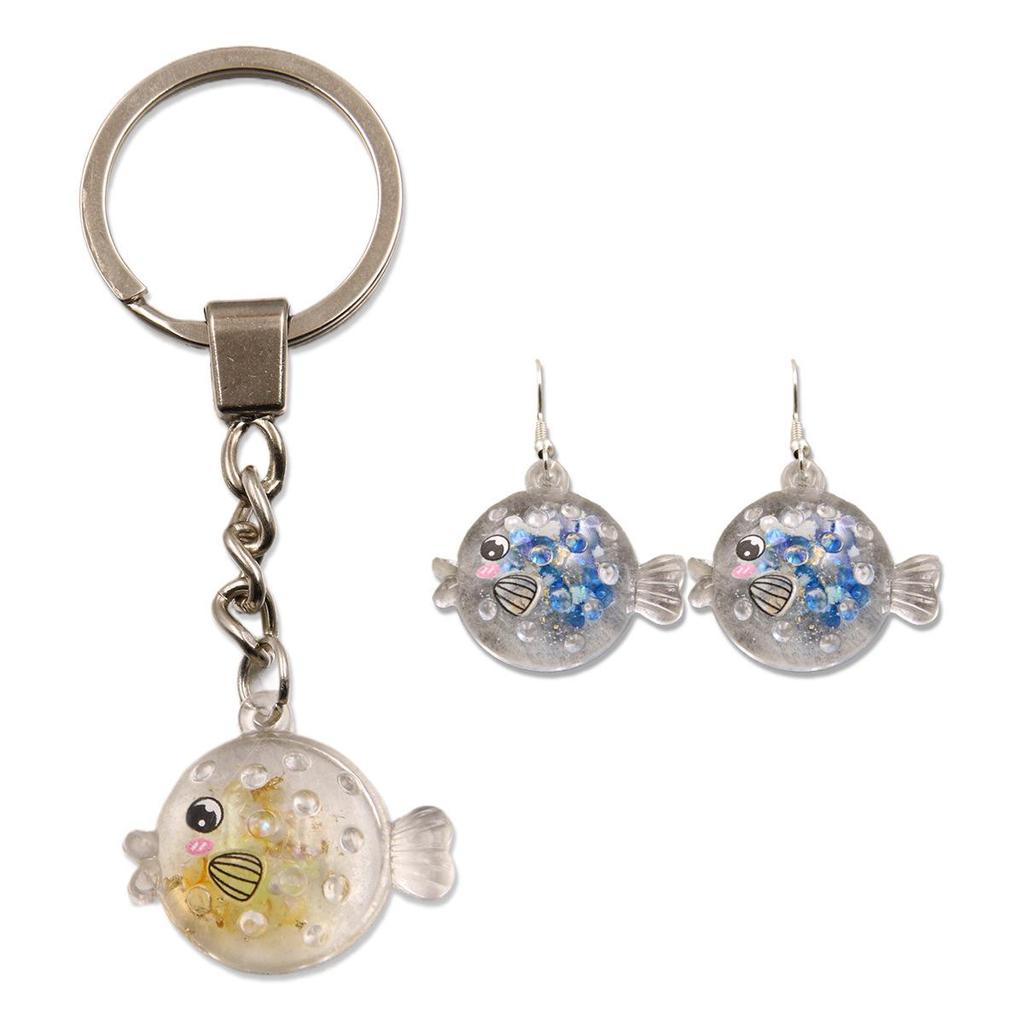 8-Color 26x29mm DIY Luminous Resin Pufferfish Pendant Jewelry Accessories