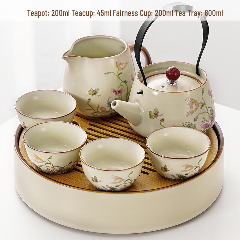 Lino Ru Kiln Poppy Handle Teapot 6-Piece Set
