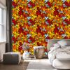 Stained Glass Wallpaper Red and Gold for Living Room and Bedroom 50x1000