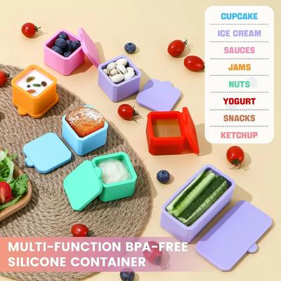 Fiambrera de Silicona Contenedor para Conservar Fresco en el Refrigerador Divisor de Almuerzo Molde para Hornear Pasteles Máquina para Hacer Cubitos de Hielo Caja de Snacks para Niños