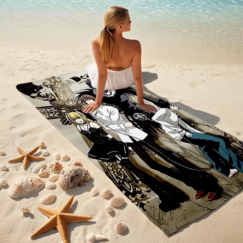 Death Note L Character Poster Beach Towel Soft Outdoor Camping Seaside Outdoor Pool Towel Absorbent Bath Towel Printing Beach Beach Towel Comfort