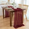 Vintage Table Runners Pleated Fabric Wedding Decoration Cheesecloth Table Setting  Dinning Decor