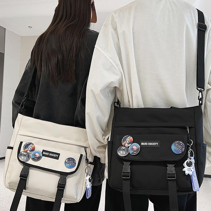Canvas Bag Tutor Bag Tutor Bag Primary School Students Girls and Boys Multiple Pockets  Hand Held One Shoulder Crossbody Bag Trend