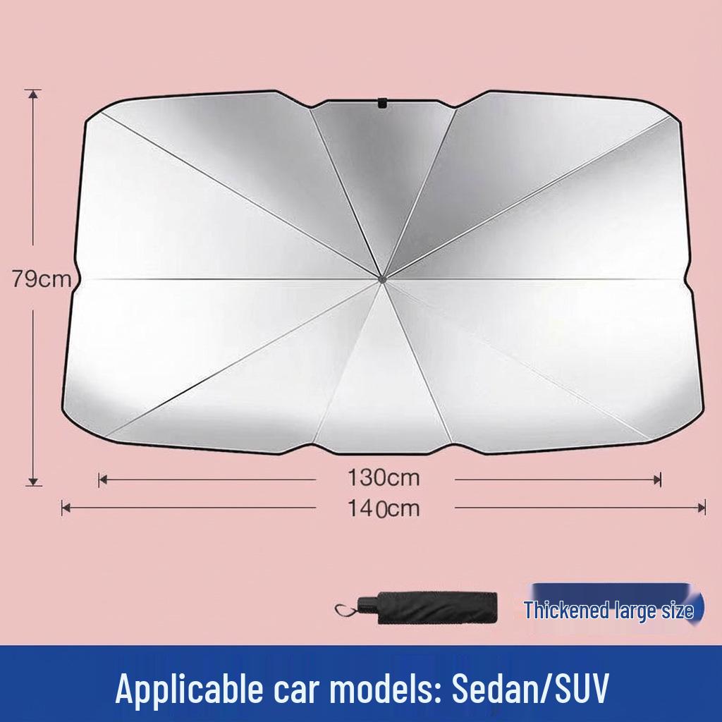 Customizable Titanium Silver Car Sun Shade with Openable Front Windshield Protection
