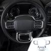 GZXinWei Chrome Interior Upgrade Accessories for Ford F150 Raptor 2021 2022 2023 Steering Wheel Frame Trim Cover Panel Protector Sticker Decortion