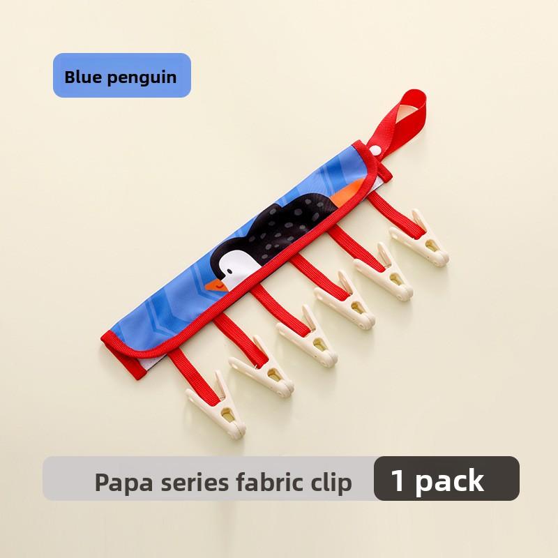 Travel Clothes Hanger with Folding Straps and Clips, Seamless and Anti-slip Inner Pants and Socks, Drying Fabric Clothes Rack