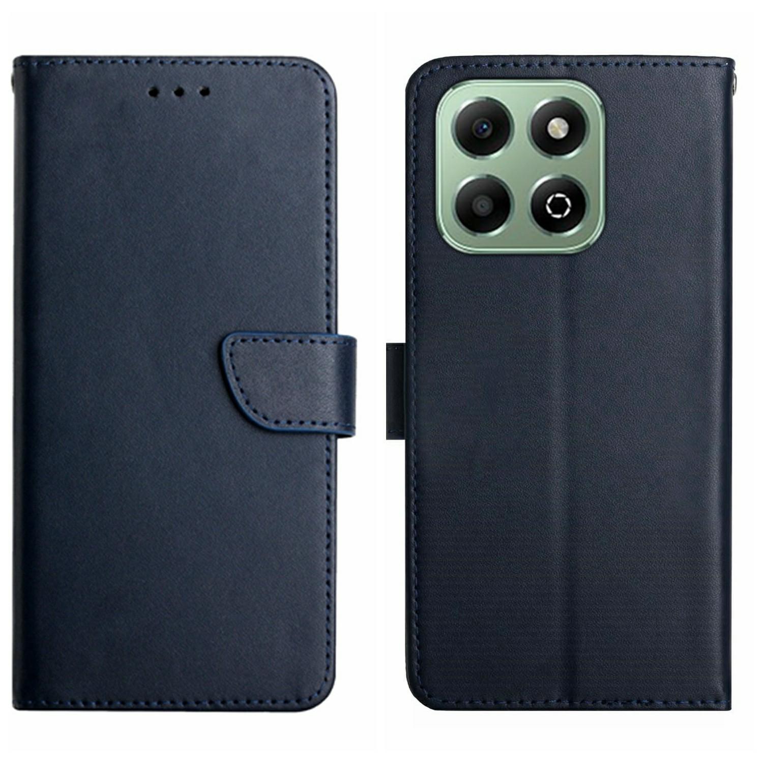 

HT02 Чехол для Honor X7c 4G/200 Smart 5G из натуральной коровьей кожи, чехол для телефона с текстурой наппа Blue